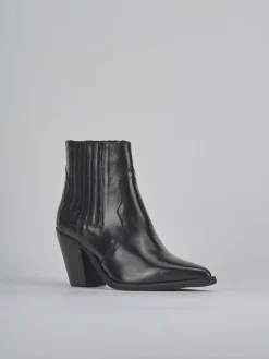 Stivaletti tacco 9cm pelle nero