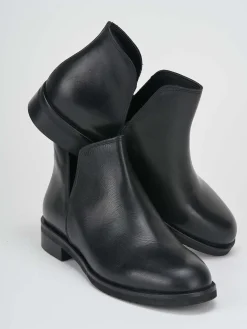 Stivaletti tacco 1cm pelle nero