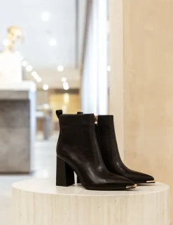 Stivaletti tacco 8cm pelle nero