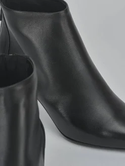 Stivaletti tacco 5cm pelle nero