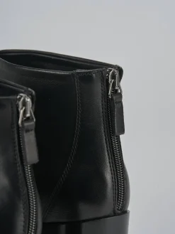 Stivaletti tacco 5cm pelle nero