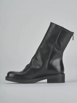 Stivaletti tacco 3cm pelle nero