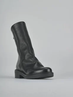 Stivaletti tacco 3cm pelle nero