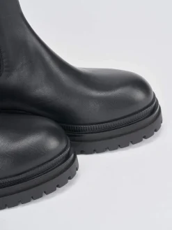 Stivaletti tacco 3cm pelle nero