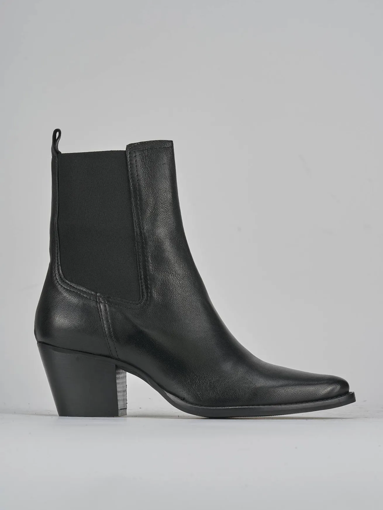 Stivaletti tacco 7cm pelle nero