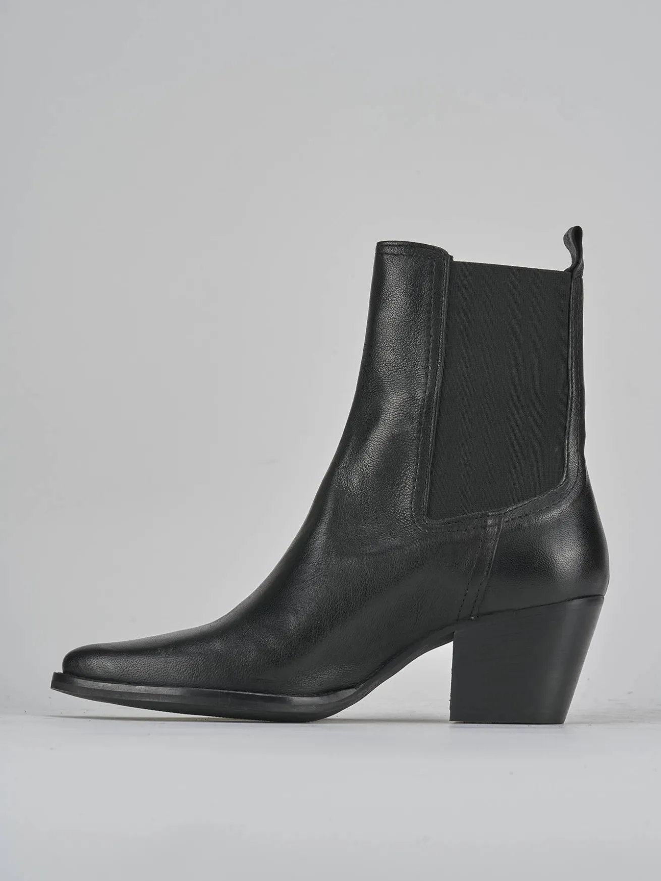 Stivaletti tacco 7cm pelle nero