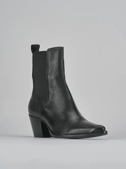 Stivaletti tacco 7cm pelle nero