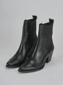 Stivaletti tacco 7cm pelle nero