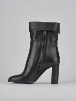 Stivaletti tacco 8cm pelle nero