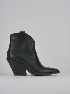 Stivaletti tacco 7cm pelle nero