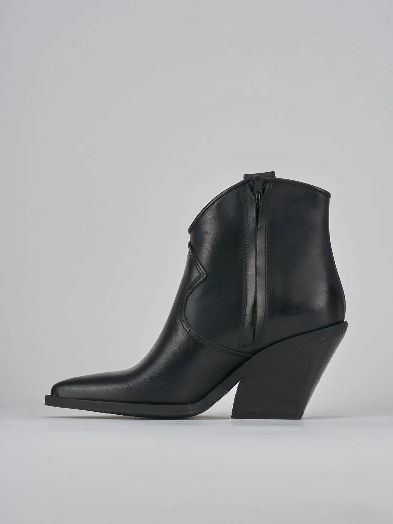 Stivaletti tacco 7cm pelle nero