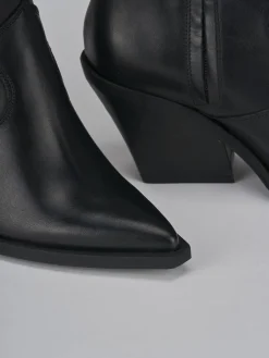 Stivaletti tacco 7cm pelle nero