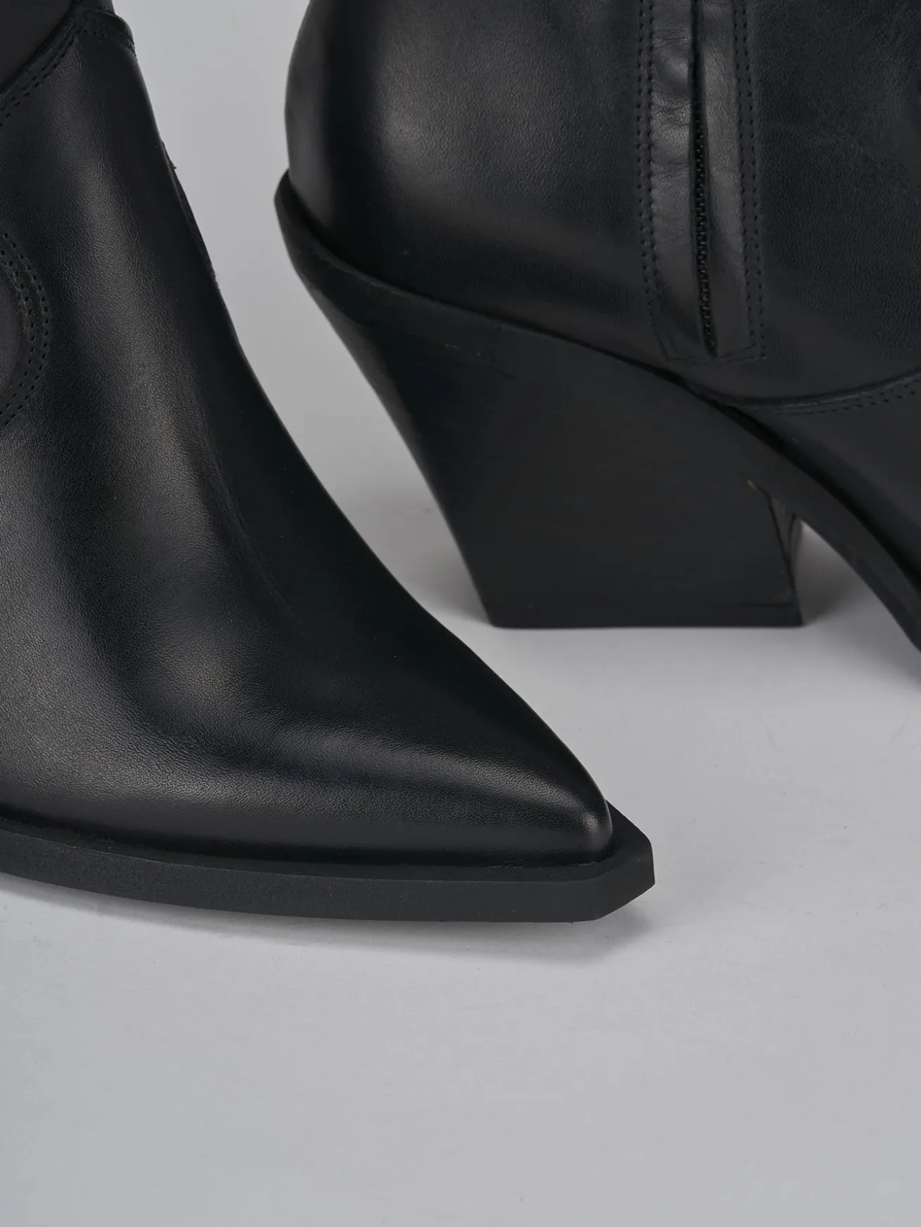 Stivaletti tacco 7cm pelle nero