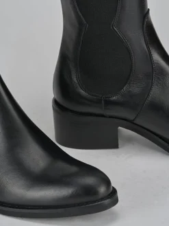 Stivaletti tacco 5cm pelle nero