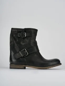 Stivaletti tacco 1cm pelle nero