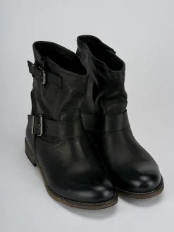 Stivaletti tacco 1cm pelle nero