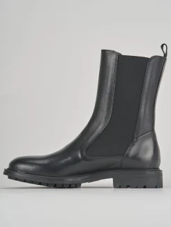 Stivaletti tacco 3cm pelle nero