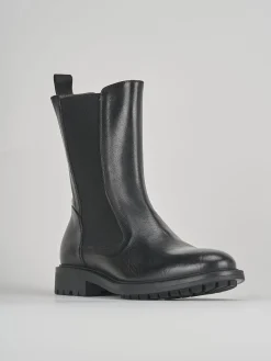 Stivaletti tacco 3cm pelle nero