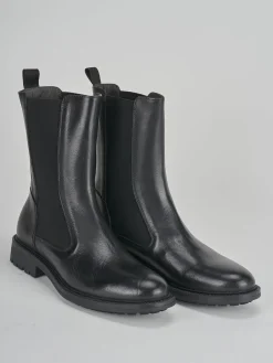 Stivaletti tacco 3cm pelle nero