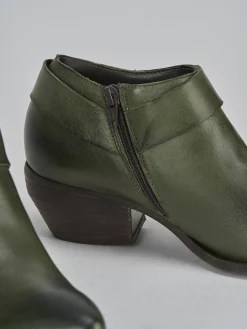 Stivaletti tacco 4cm pelle verde