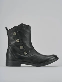 Stivaletti tacco 2cm pelle nero