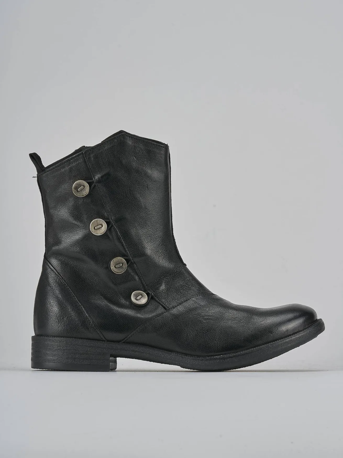 Stivaletti tacco 2cm pelle nero