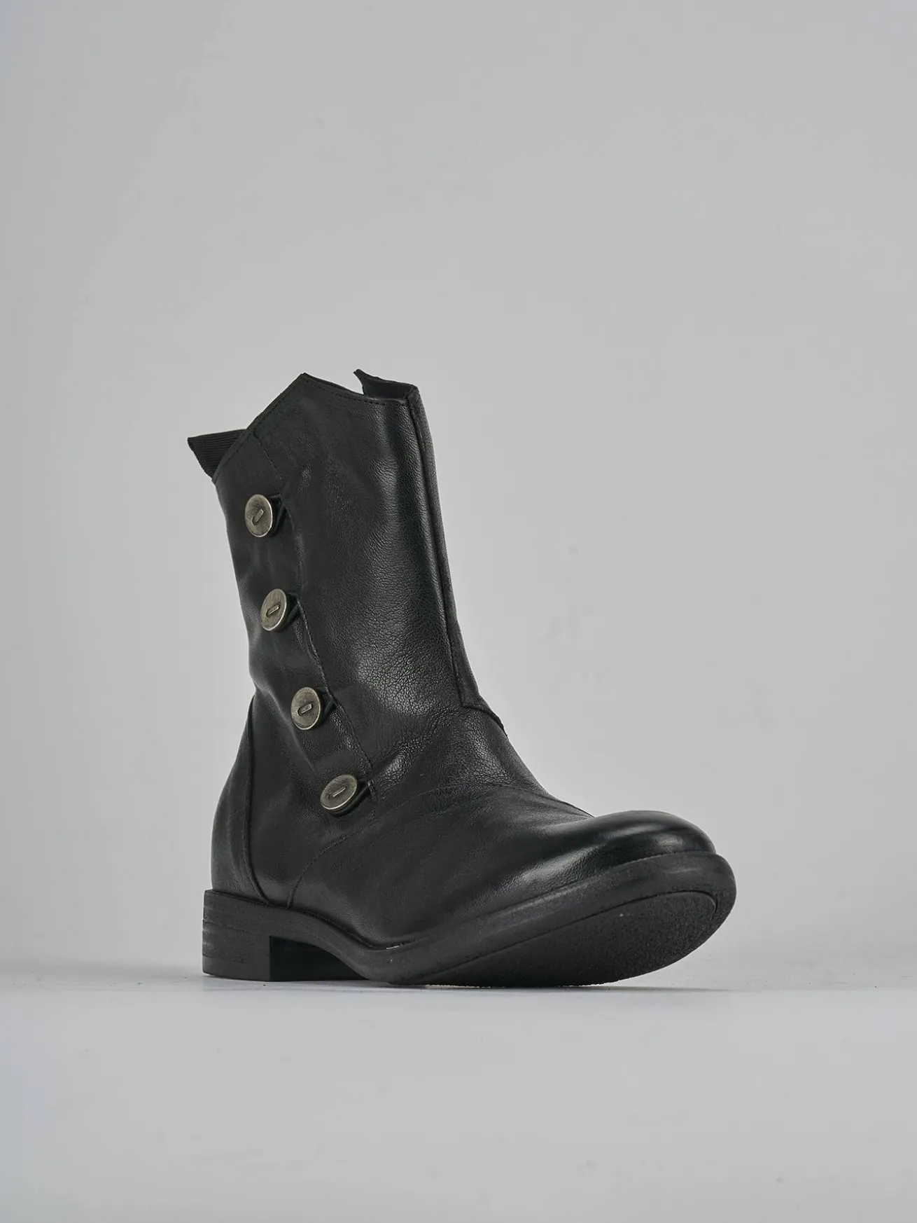 Stivaletti tacco 2cm pelle nero