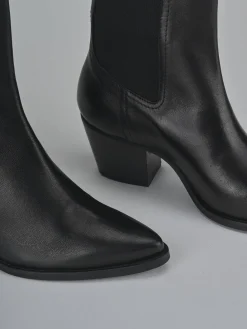 Stivaletti tacco 7cm pelle nero