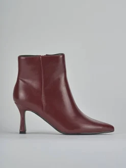 Stivaletti tacco 7cm pelle sostenibile rosso