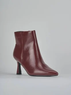 Stivaletti tacco 7cm pelle sostenibile rosso