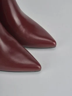 Stivaletti tacco 7cm pelle sostenibile rosso