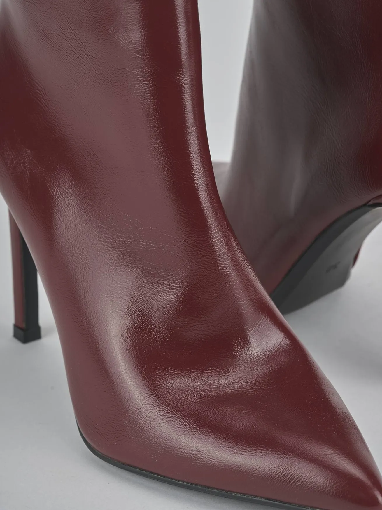 Stivaletti tacco 11cm pelle sostenibile rosso