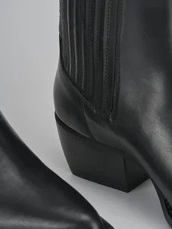 Stivaletti tacco 3cm pelle nero