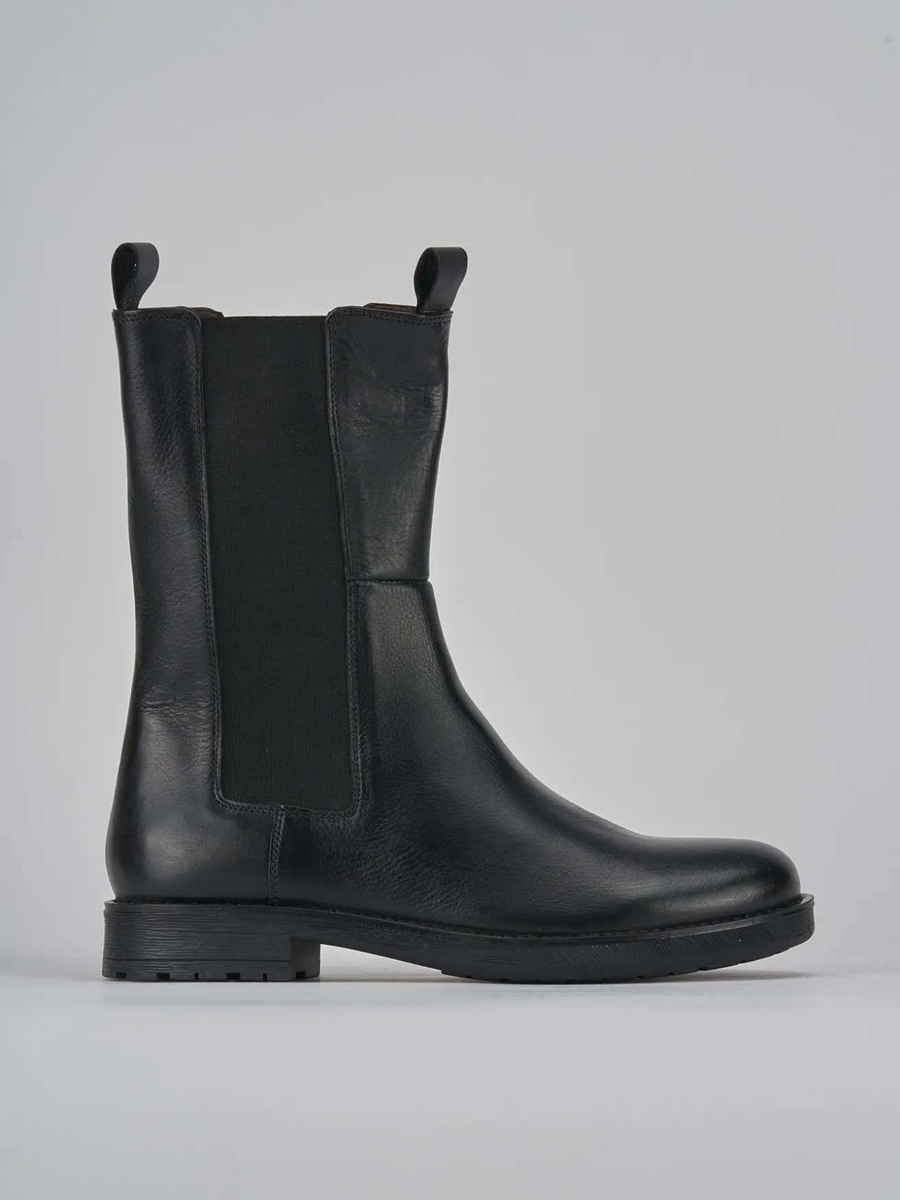 Stivaletti tacco 1cm pelle nero