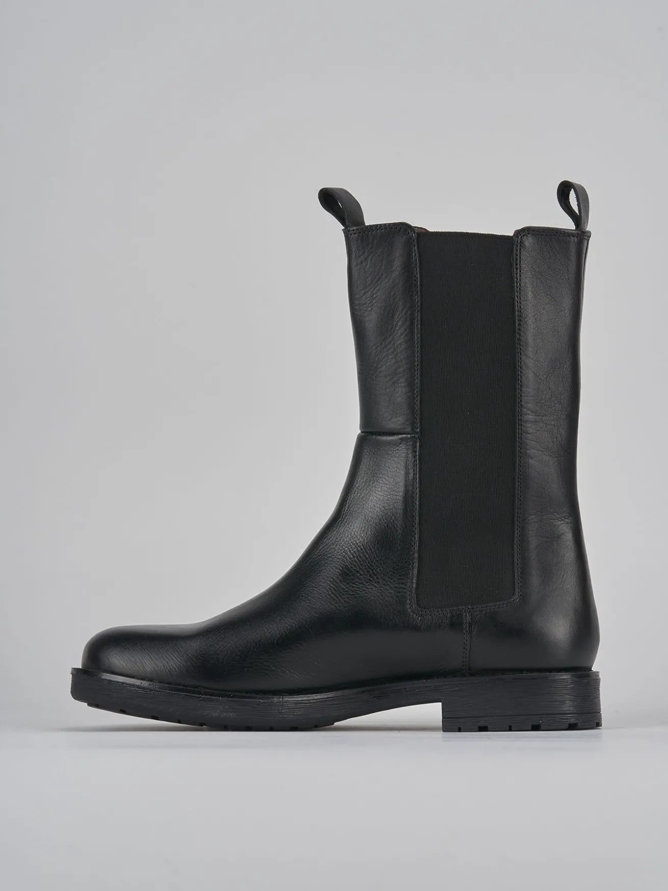 Stivaletti tacco 1cm pelle nero