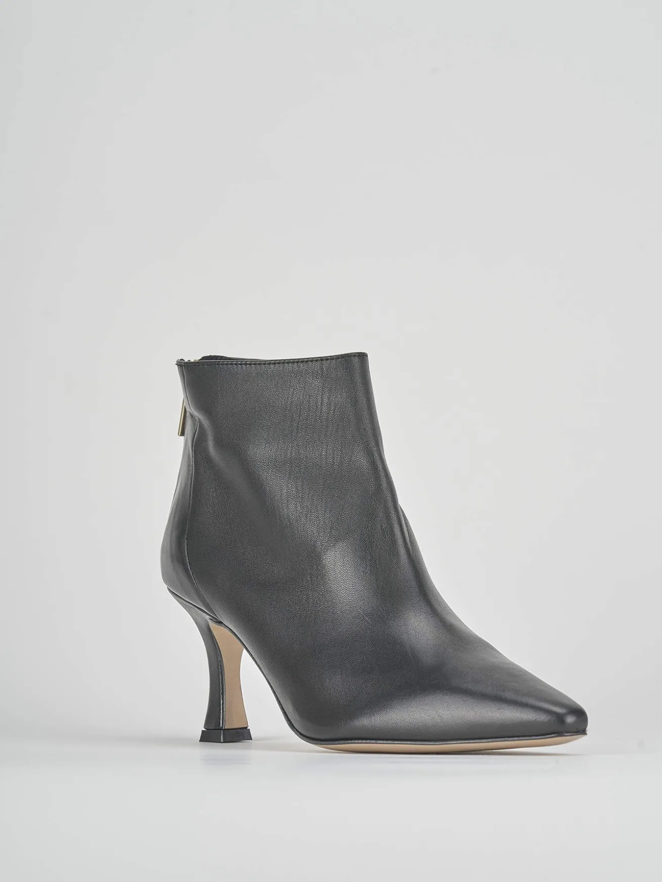 Stivaletti tacco 7cm pelle nero