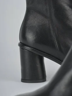 Stivaletti tacco 6cm pelle nero