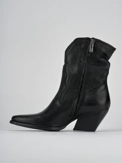 Stivaletti tacco 7cm pelle nero