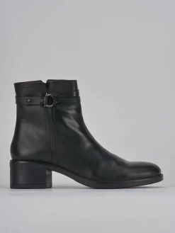 Stivaletti tacco 5cm pelle nero