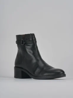 Stivaletti tacco 5cm pelle nero