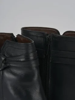 Stivaletti tacco 5cm pelle nero