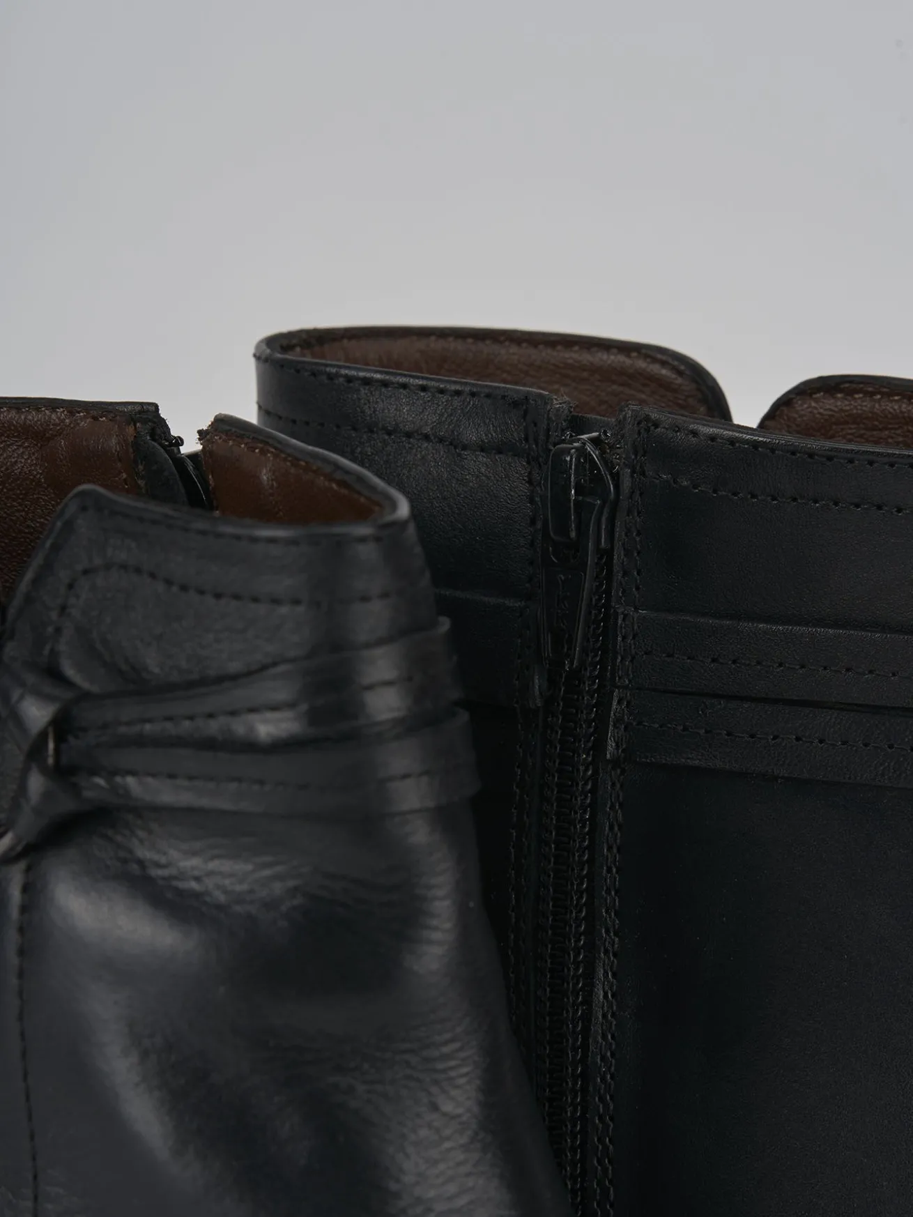 Stivaletti tacco 5cm pelle nero