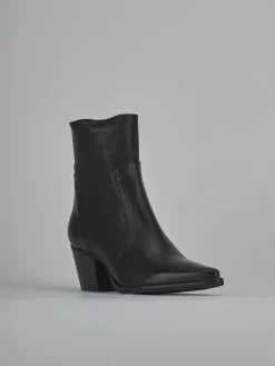 Stivaletti tacco 7cm pelle nero