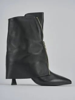 Stivaletti tacco 7cm pelle nero