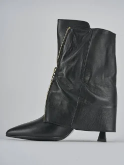 Stivaletti tacco 7cm pelle nero