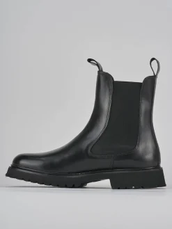 Stivaletti tacco 2cm pelle nero