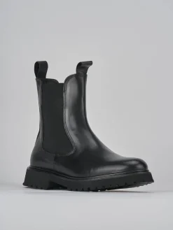 Stivaletti tacco 2cm pelle nero