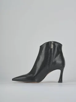 Stivaletti tacco 8cm pitone nero