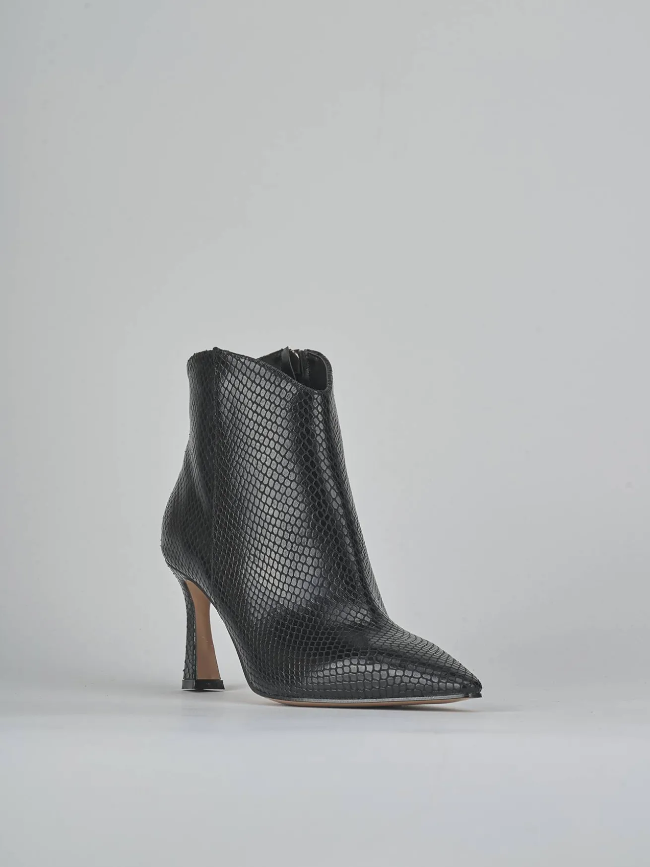 Stivaletti tacco 8cm pitone nero