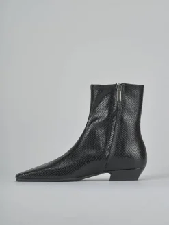 Stivaletti tacco 3cm pitone nero